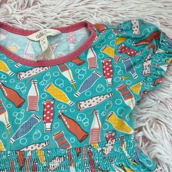 Matilda Jane Wonderment Soda Pop Turquoise Pink Yellow Ric Rac Dress Girls Sz 2 - Picture 5 of 10